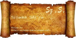 Szladek Sára névjegykártya
