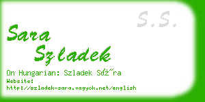 sara szladek business card